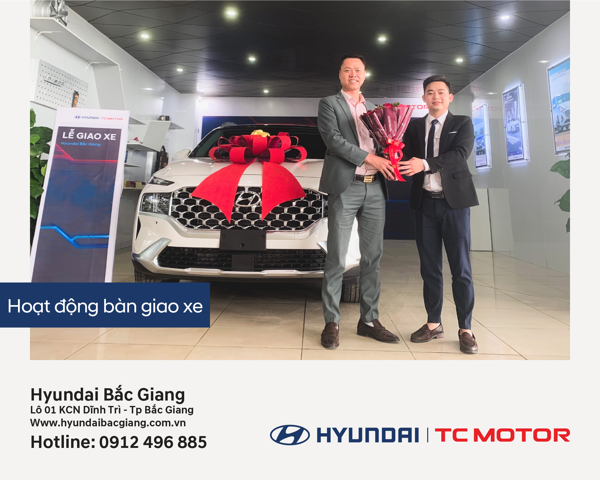 Hyundai Bắc Giang trân trọng bàn giao xe  Hyundai SantaFe đến khách hàng (Anh) Đoaàn Đắc Thoại