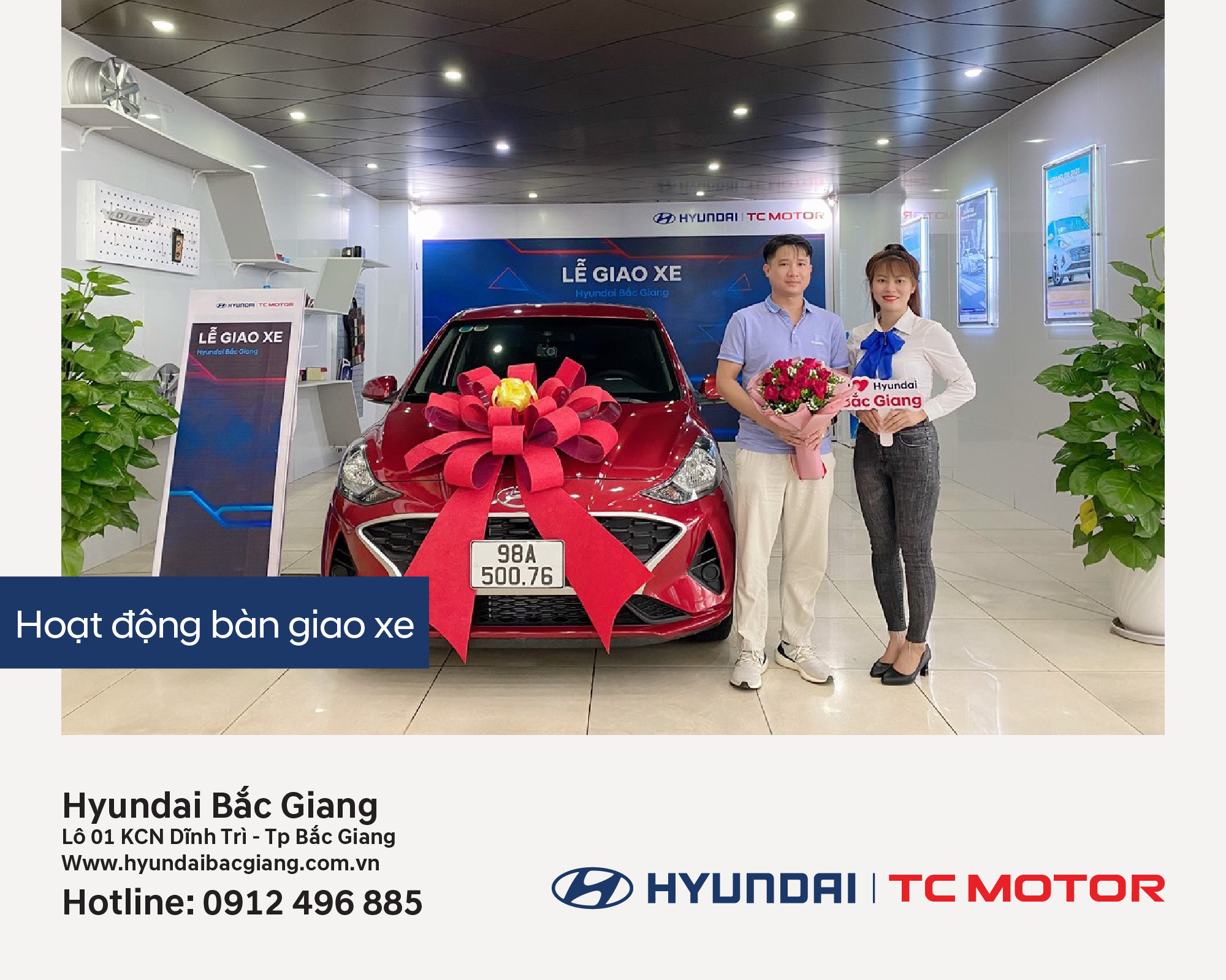 Hyundai Bắc Giang trân trọng bàn giao xe Hyundai Grand I10 đến khách hàng (Chị) Tống Thị Mến