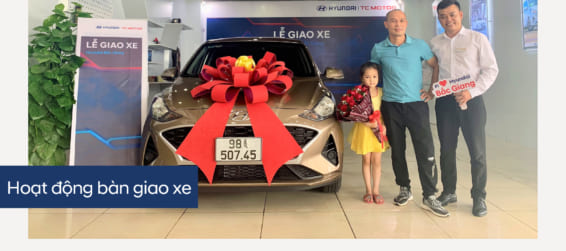 Hyundai Bắc Giang trân trọng bàn giao xe  Hyundai Grand I10 đến gia đình khách hàng (Anh) Vũ Văn Bắc